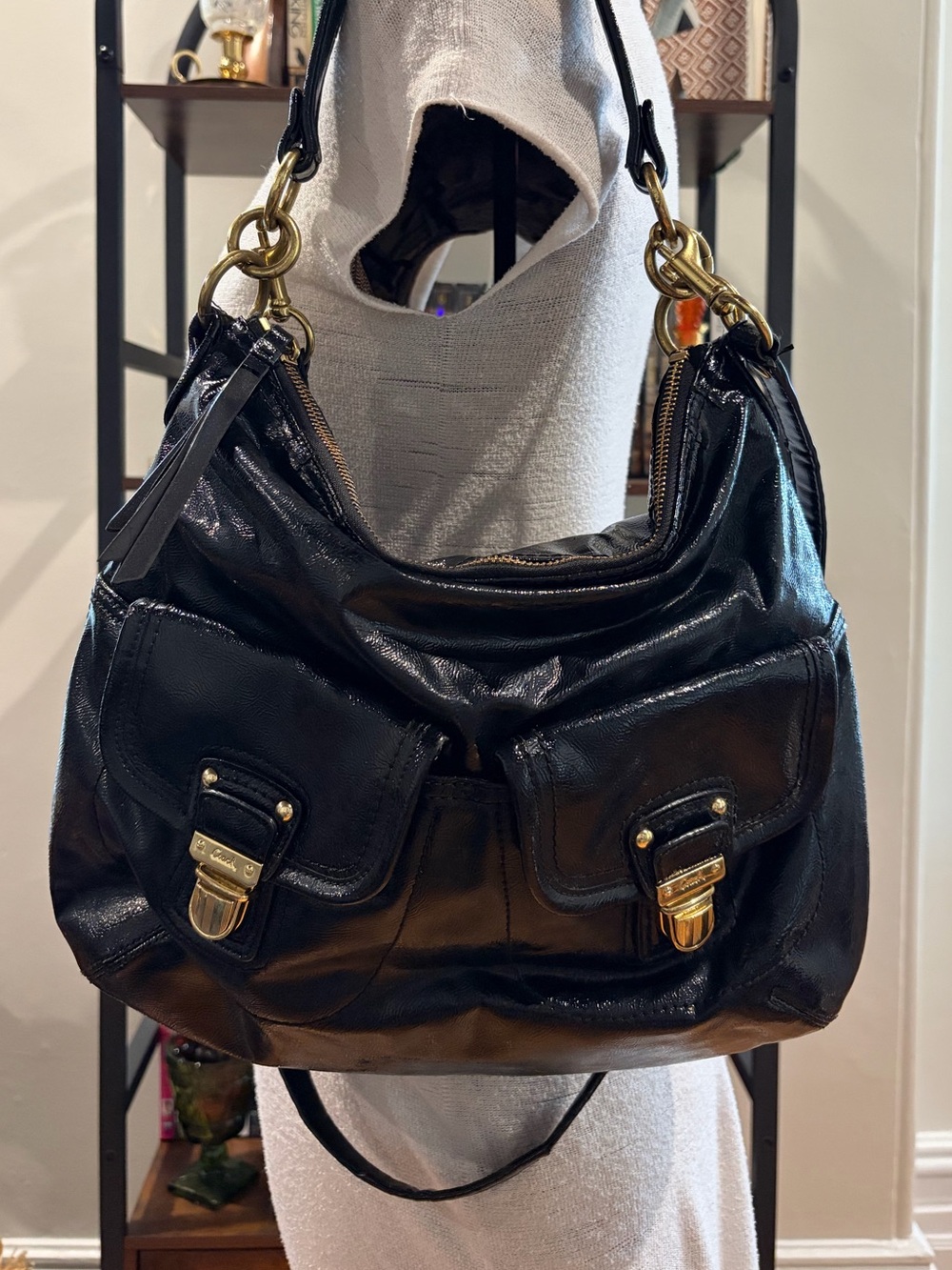 Black Coach Daisy Hobo Bag with Double Pockets - F23401 - Picture 2 of 11
